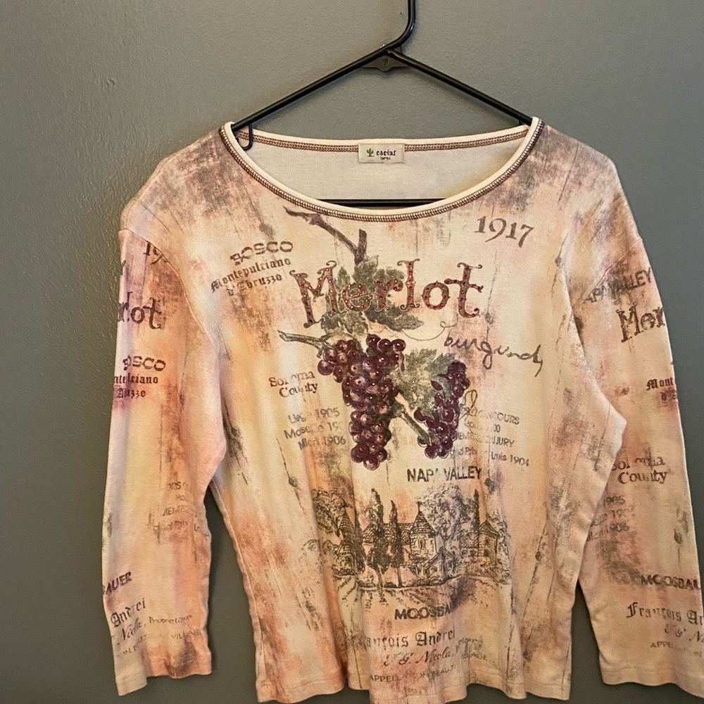 Cactus brand merlot top. - Vintage Wine Print